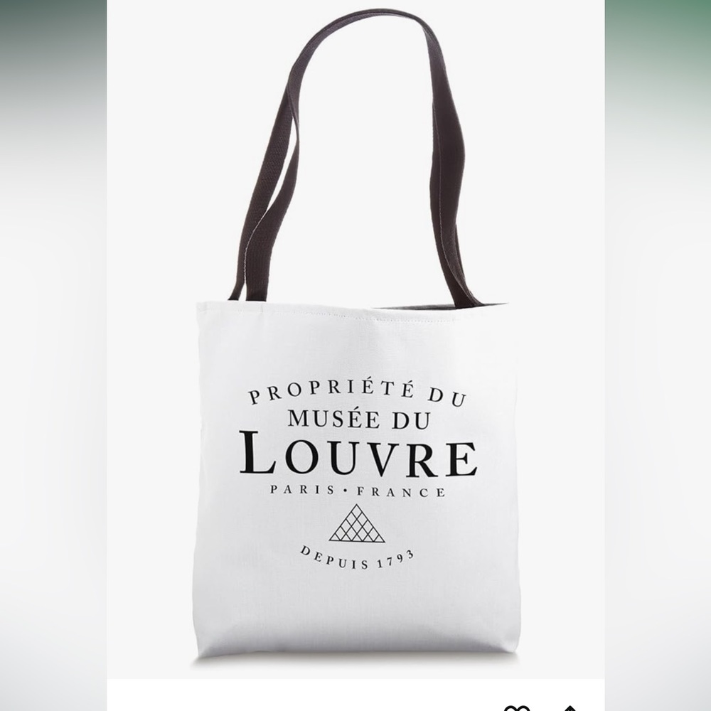 Louvre Paris White Tote Bag 
Property of Louvre Museum Since 1793 Tote Bag